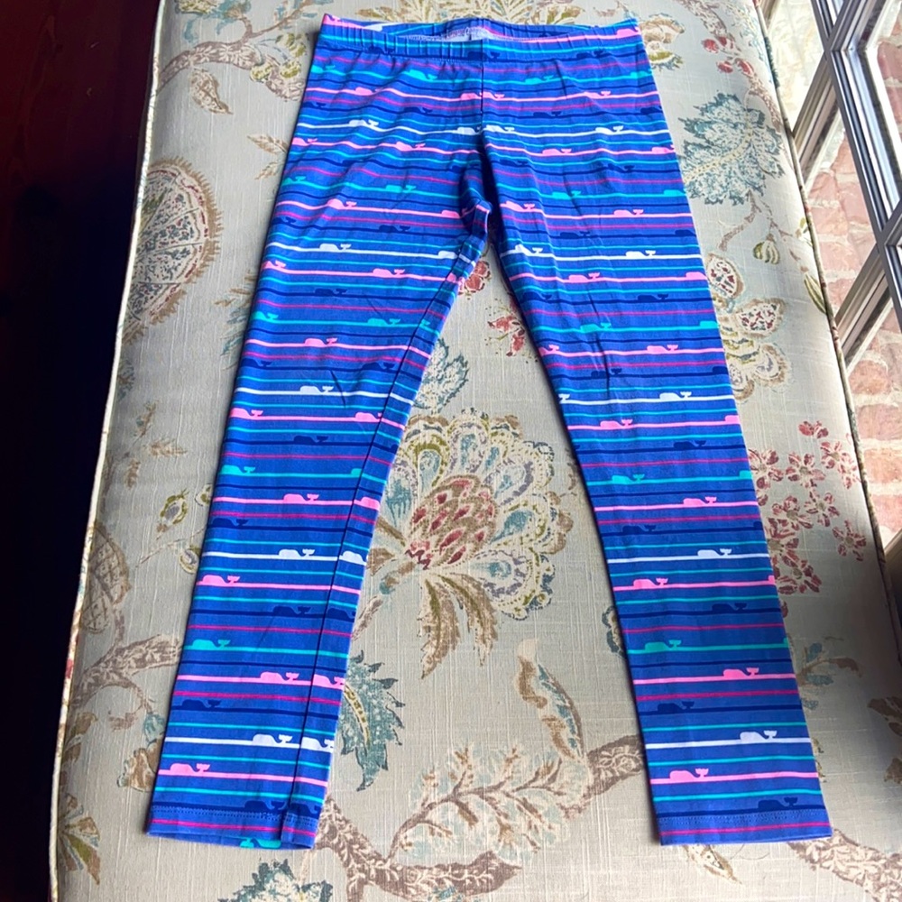 Multicolored vineyard vines leggings.